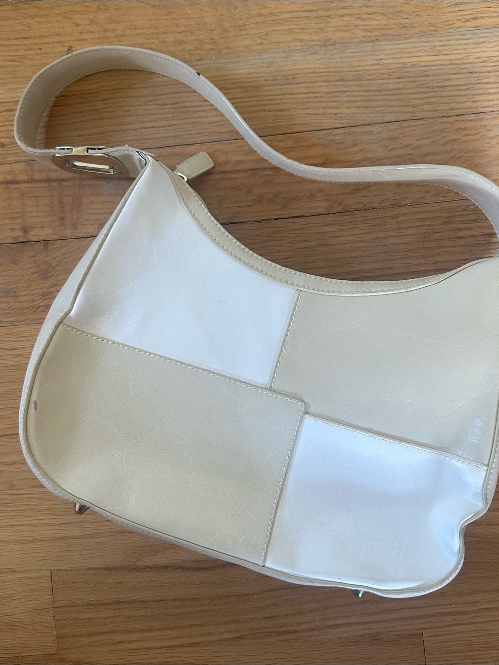 Vintage Cream & White Patchwork Shoulder Bag - Women